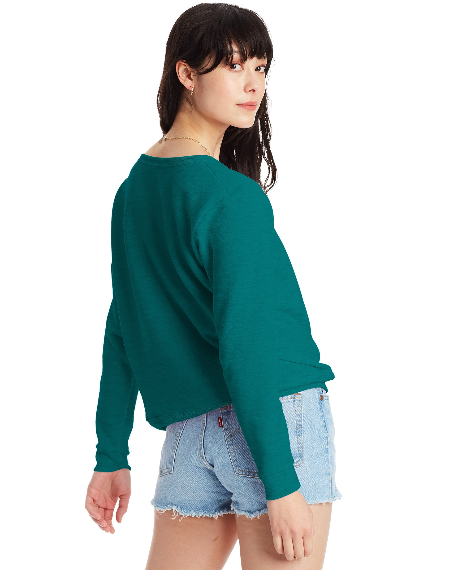 Hanes Women’s EcoSmart Cotton-Blend Fleece Crewneck Sweatshirt