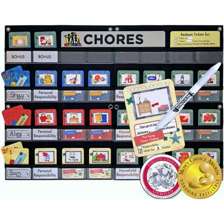 neatlings chore chart for up to 3 children 80 chores for walmart chore chart
