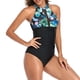 thumbnail image 1 of Traje de baño estampado, traje de baño de una pieza para mujer, traje de baño con panel de malla, traje de baño de una pieza multifuncional, 1 of 7