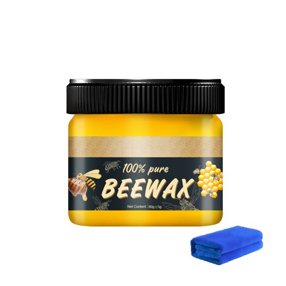 LSLJS Natural Micromolecular Beeswax Furniture Brightening and Polishing Solid Wax 80g