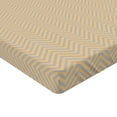 thumbnail image 2 of Ambesonne Geometric Fitted Sheet, Zig Zag Chevron Retro, Full Size, Orange Cadet Blue, 2 of 3
