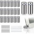 thumbnail image 1 of 20 Pcs Glass Spacer, Stainless Steel Wall Mount for Advertising Nails, for Plaques and Sign Displays (Silver)12mmx20mm, 1 of 1