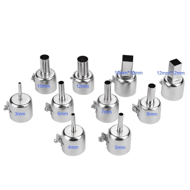 Boquilla para soldar con aire caliente, 10 piezas Boquilla para pistola de calor Boquilla para pistola de calor Boquilla para pistola de aire caliente Máxima confiabilidad