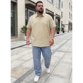 thumbnail image 5 of DARING DIVA Men's Big Tall Summer Casual Short Sleeve Button Down Shirts XL Khaki, 5 of 7