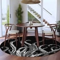 thumbnail image 3 of Black Octopus Coastal Round Area Rug 5Ft Washable Circle Rugs for Living Room Bedroom, Nautical Ocean Modern Abstract Art Non-Slip Carpet Floor Mats Indoor Outdoor Carpet Runner Aesthetic Home Decor, 3 of 8