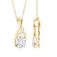 thumbnail image 3 of Rosec Jewels Lab Created Diamond Pendant with Chain - Oval, 1 Ct, EF-VS Quality Certified, 18K Yellow Gold, 3 of 6
