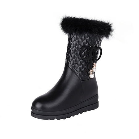 

Bnwani Shoes Snadals and Slippers for Women Winter Warm Thick-soled Inner Height-increasing Cotton Boots Snow Boots