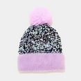 thumbnail image 4 of HXWCHs Women's Sequin Hat Warm Knitted Winter Cap with Detachable Pom M Purple, 4 of 4