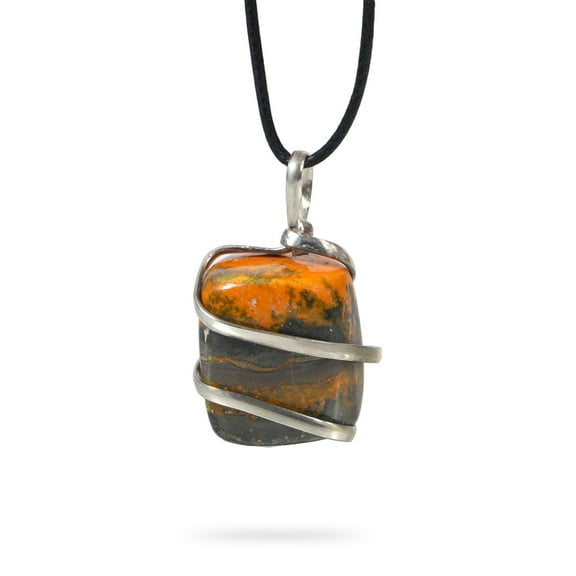 Ayana Wellness Raw Bumble Bee Jasper Eclipse Stone Pendant Necklace