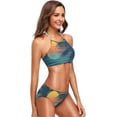 thumbnail image 6 of Dreamtimes Sunset Beach with Palm Tree Swimsuits Padded Bikini Sets Sexy Swimwear for Women, XX-Large, 6 of 7