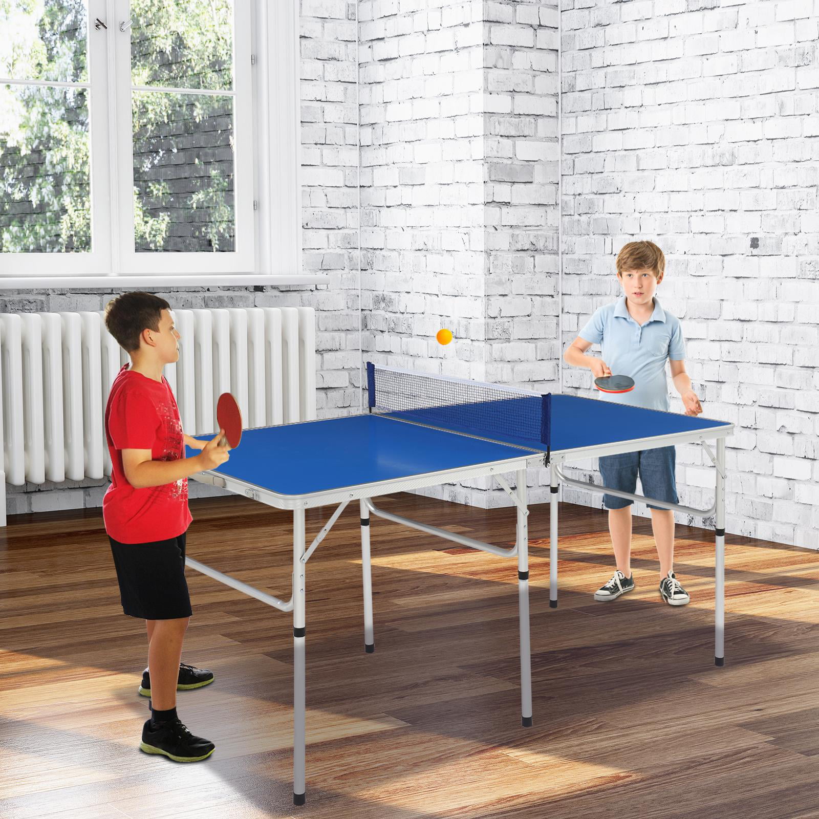 All-in-one Ping Pong Set Table Tennis Net 2 paddle 3 balls for Indoor Games 
