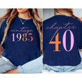 thumbnail image 2 of Tiny Hug 40th Birthday Shirts for Women Vintage 1985 T Shirt Casual Short Sleeve Birthday Party Outfits Tops Tee Men's And Women's Graphic Tee 100% Cotton by TBun, Full Sizes S-5XL, 2 of 4