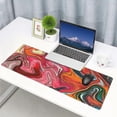 thumbnail image 5 of Abstract Red Black Colorful Marble Fluid Liquid Marbled Pattern Topographic Contour Gaming Mouse Pad 31.5 X 11.8 Inch XL Extended Keyboard Non-Slip Rubber Base with Stitched Edges for Home Office, 5 of 7