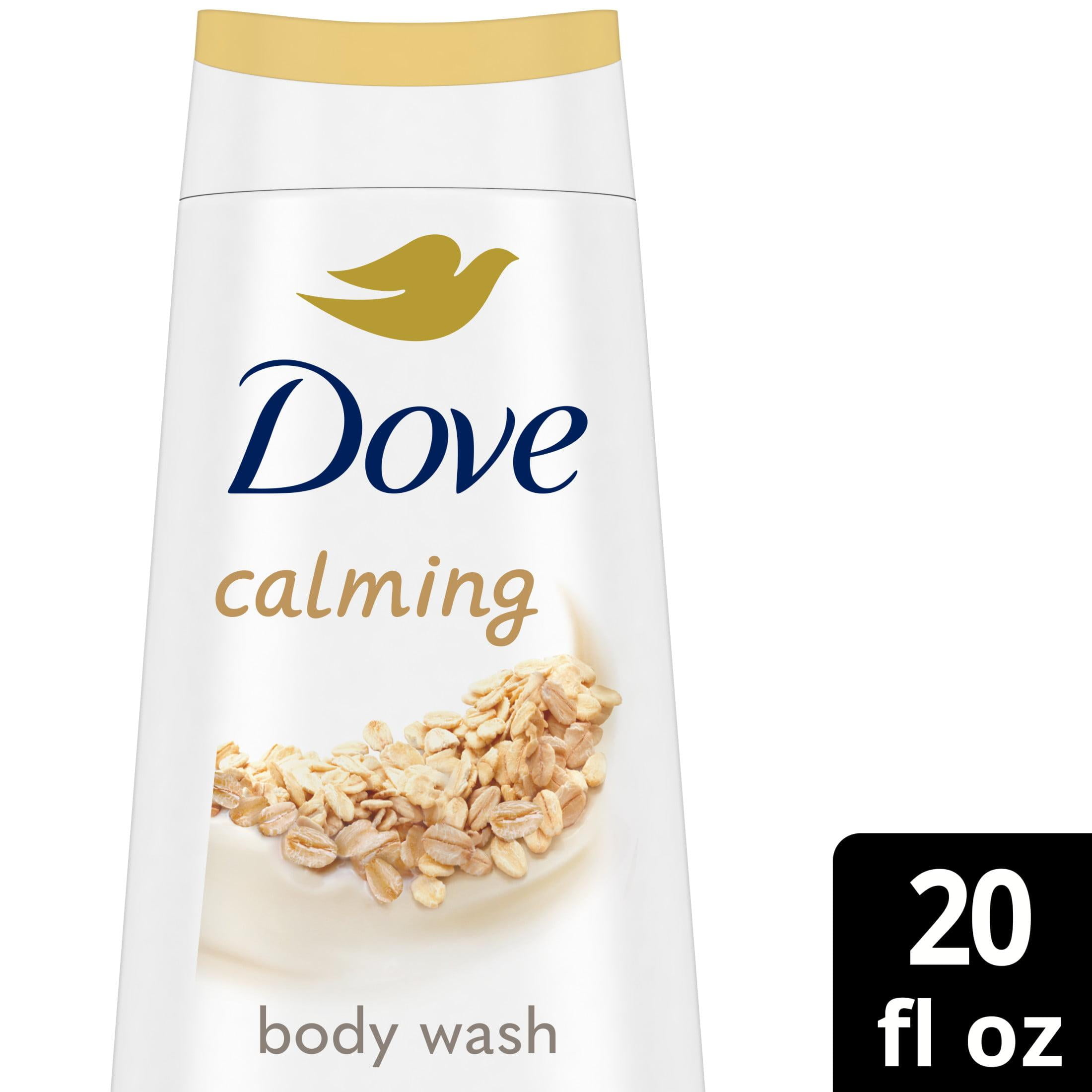 Dove Calming Long Lasting Gentle Women's Body Wash All Skin Type, Oatmeal and Rice Milk, 20 fl oz
