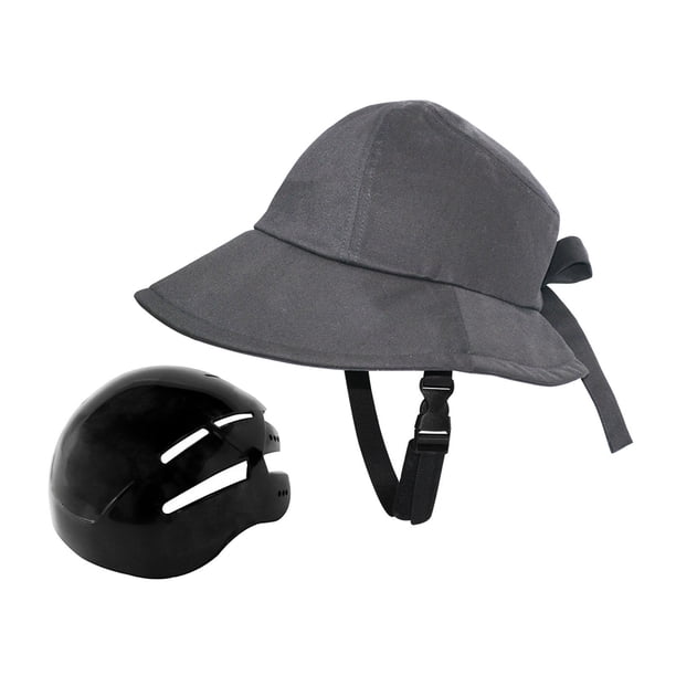 Gorra para casco de bicicleta con correa ajustable para la barbilla, sombrero de pesca, casco de bicicleta, sombrero de cubo para Surf para mujer, , Gris