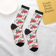 thumbnail image 4 of Goofa Watercolor Red Truck And Fir Tree Pattern Children's Crew Socks, Kids' Daily Wear and Sports Socks, Breathable Socks, Sports Socks, Moisture-Wicking Socks for Children, 4 of 6