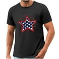 thumbnail image 4 of Short Length Sleeve Mens Tops Mens 4Th Of July Shirts American Flag Patriotic Short Sleeve T-Shirt Black S, 4 of 5