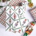 thumbnail image 3 of Reversible Christmas Wrapping Paper - 17 Inch X 33 Feet (46.7 sq. ft. ttl.) - Vintage Nutcracker and Plaid Design Perfect for Xmas, Party, Holiday Gift Wrap, 3 of 7
