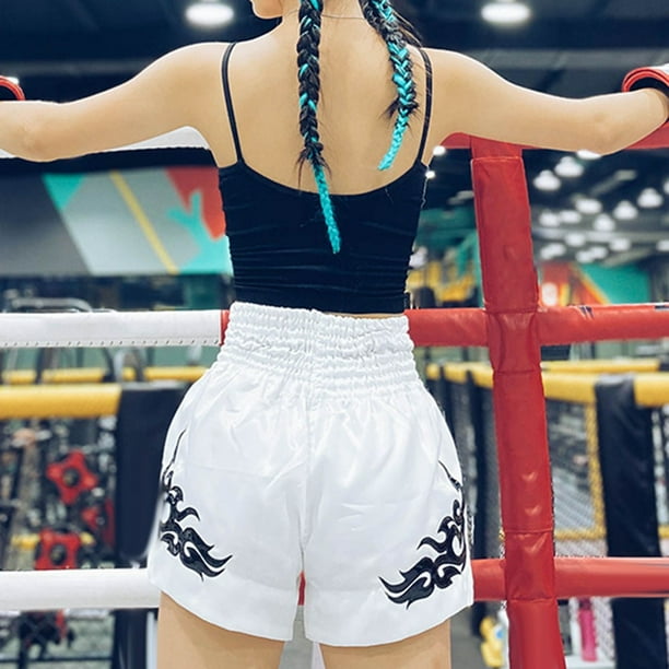 Men Boxing Shorts For Boxing Training Fitness Gym Cage Fight MMA Mauy Thai Kickboxing Trunks Clothing Black Golden Medium