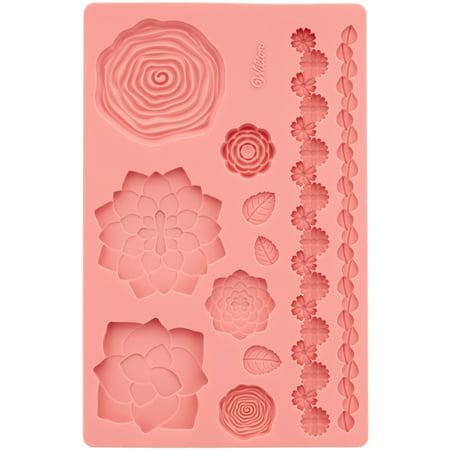 Wilton Flower and Leaf Fondant and Gum Paste Silicone Mold, 11-Cavity