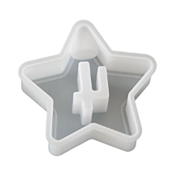 Portavelas de silicona para casa, estrellas de silicona para moldear, números 1 y 4, estrellas para moldear, para moldear silicona DIY.