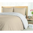 thumbnail image 4 of Ambesonne Ecru Duvet Cover Sets, Abstract Diagonal Stripes Art, 2-King, Ecru and Champagne, 4 of 6