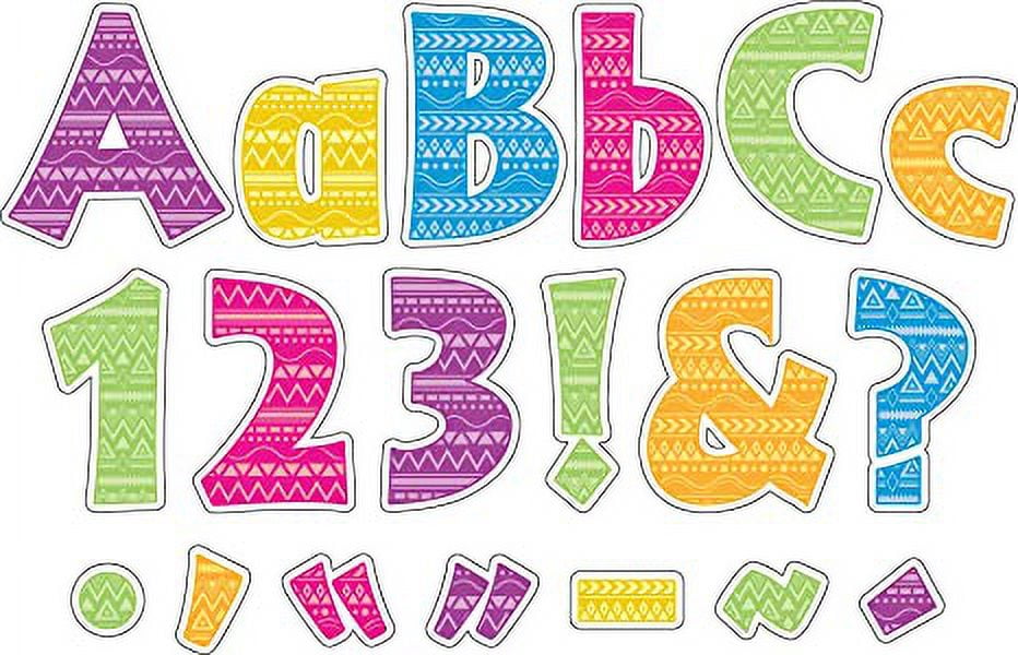 Barker Creek 4" Letter Pop-Outs 2-Pack, Kai Ola, Jazz Up Your Bulletin Boards with These Colorful Letters, 510 Upper and Lowercase Letters, Numbers & Punctuation Marks, 4" (3647)