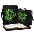 thumbnail image 3 of ZUXONGSY St.Patrick's Day Green Butterfly Clover Print Pu Leather Bible Cover for Men Women Large Bible Carrier Lightweight Bible Study Tools with Adjuatable Strap for Daily Use, -2XL, 3 of 7