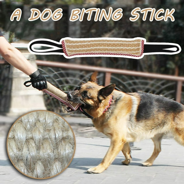 Fiudx Bastón de Adiestramiento para Perros, de Lino Resistente, con Mango de Nailon Fácil de Sujetar, Apto para Perros Medianos, Juguete de Adiestramiento para Razas Activas, 30 X 8 Cm, Ideal para Pa