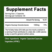 Mulittea Soursop Graviola Capsules 1000mg Leaf & Fruit Extract | 120 Capsules | High Potency