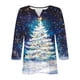 thumbnail image 5 of Puntoco Blusa informal de cuello redondo con mangas 3/4 cortas y estampado a la moda para mujer, 5 of 5