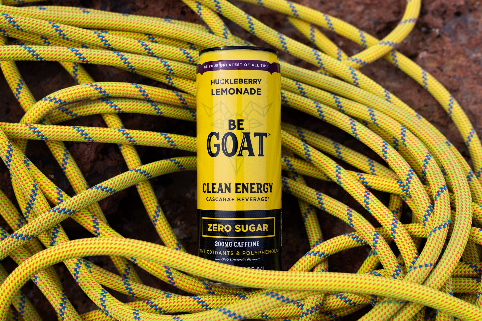 BeGOAT Huckleberry Lemonade Zero Sugar Clean Energy Drink, 12 oz can (12 Pack)