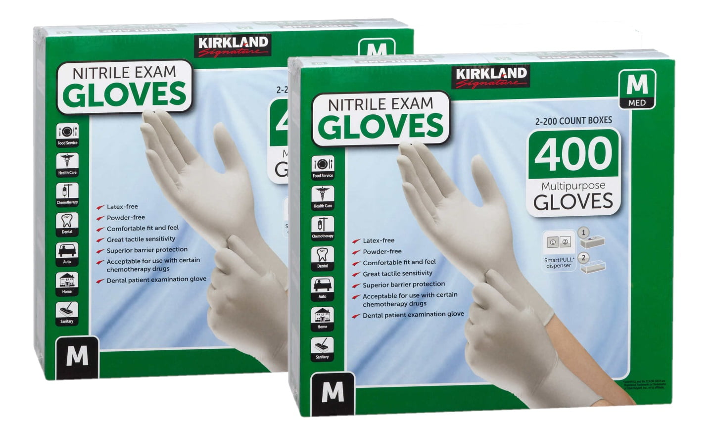 kirkland signature nitrile exam gloves medium 200 pack