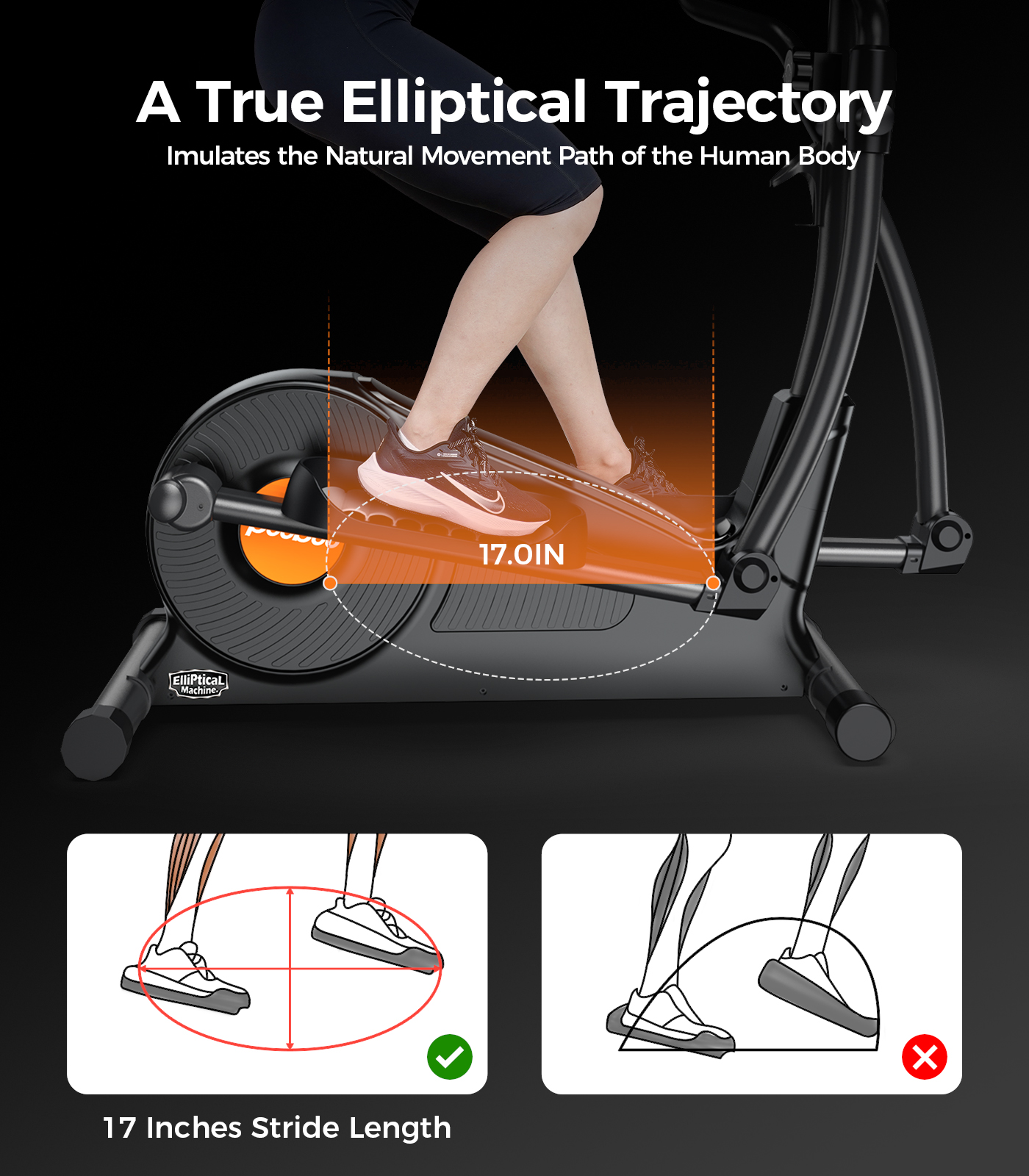 LNOW Pro Magnetic Elliptical Machine 400 lbs photo 3