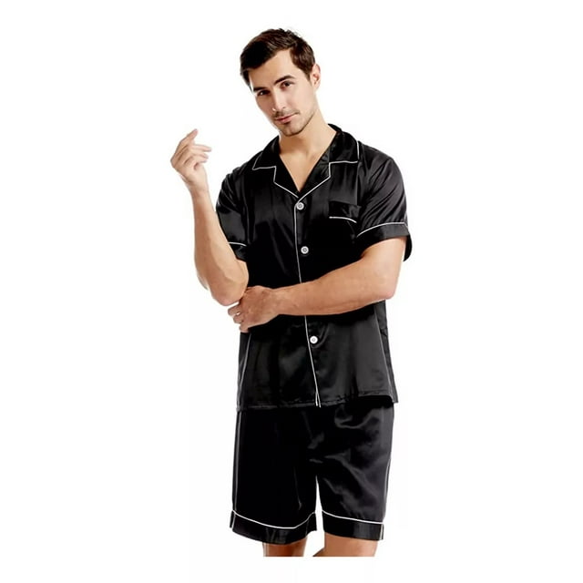 Pijamas Para Hombres De Seda Cómodo Ropa Para Dormir