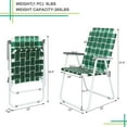 thumbnail image 5 of 2 Pack Foldable Webbing Retro Lounge Lawn Beach Camp Chair, Portable Lightweight for Adult with Armrest Outdoor Collapsible Backrest Seats Summer Stripe, 5 of 6