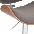 thumbnail image 4 of WyndenHall  Avondale Mid Century Modern Bentwood Adjustable Swivel Bar Stool - 20.9 W x 20.5 D x 45.3 H Distressed Brown Wood Finish,Chrome Finish, 4 of 5