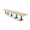 Blonde Surfside Ash w/Matte Black Base no Electric, variant on 18 Person Arc Rectangle Modular Meeting Table Metal T-Bases w/Electric