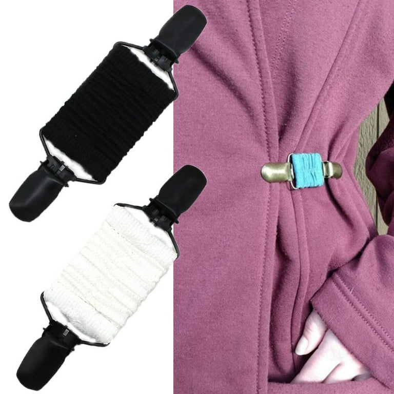 1/2PCS New Dress Cinch Clips Set Elastic Clothes Clip to Tighten Dress  Cardigan Collar Clips