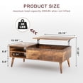 thumbnail image 7 of Vineego Classic Lift Top Rectangular Wood Coffee Table, Rustic Oak, 7 of 7