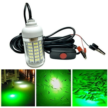 12V LED Green Underwater Submersible Night Fishing Light Crappie Shad Squid (Best Depth Finder For Crappie Fishing)