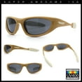 thumbnail image 2 of Retro Classy Oval Wrap Around Vintage Sport Soft Arm Tip Plastic Sunglasses Light Brown - Black, 2 of 7
