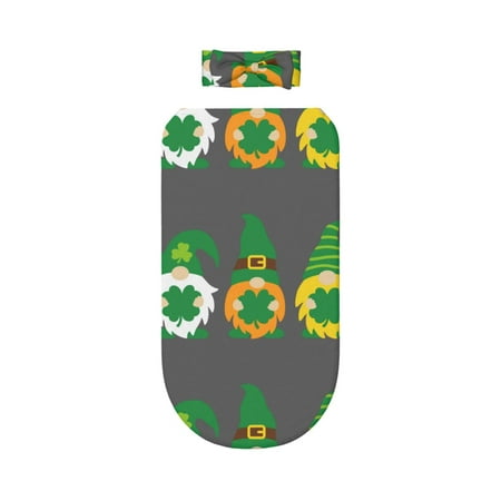 

Lafuoo Spring St Patrick’S Day Irish Gnomes Pattern 0-6 Months Newborn Swaddle Bag Headband Set for Girls Clothes Baby Care Products