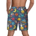 thumbnail image 4 of Balery Cartoon Space Mens Swim Trunks Swim Shorts for Men Quick Dry Inseam Beach Shorts with Compression Liner Pocket-, 4 of 9
