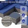 thumbnail image 6 of MOLIBYME 7 Pcs Outdoor Patio Furniture Set, Modular Outdoor Sectional Wicker Conversation Set, Rattan Sofa Set with Glass Table and Washable Cushion Covers, Blue Cushion, 6 of 9