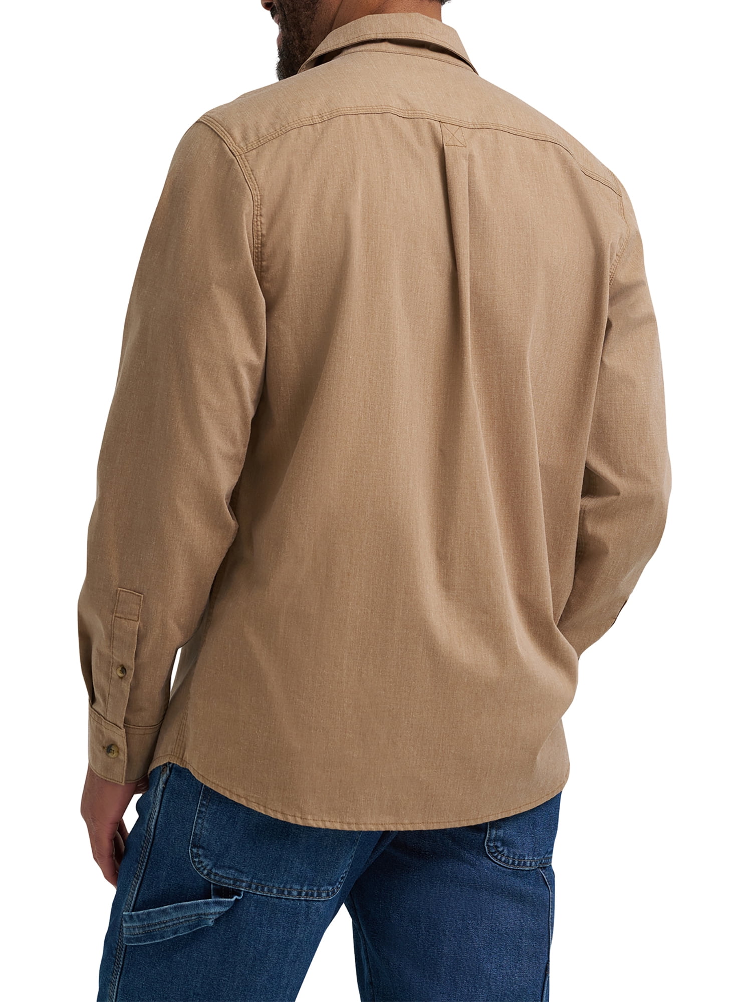 Wrangler® Men's and Big Men's Relaxed Fit Long Sleeve Woven Shirt, S-5XL