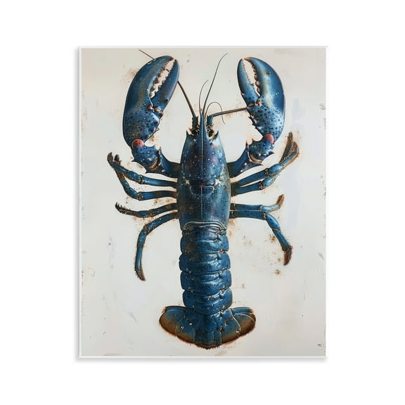 Stupell Industries Cyan Crustacean Lobster Animals Painting Unframed Art Print Wall Art, 11 x 14