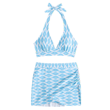 Divhosrg High Waisted Swimsuits for Women  Bikini Sets for Women Cheeky Bottoms  Bathing Suits for Women  Women s Swimwear Bottoms  Sky Blue Swimsuits for Women 2024 2XL
