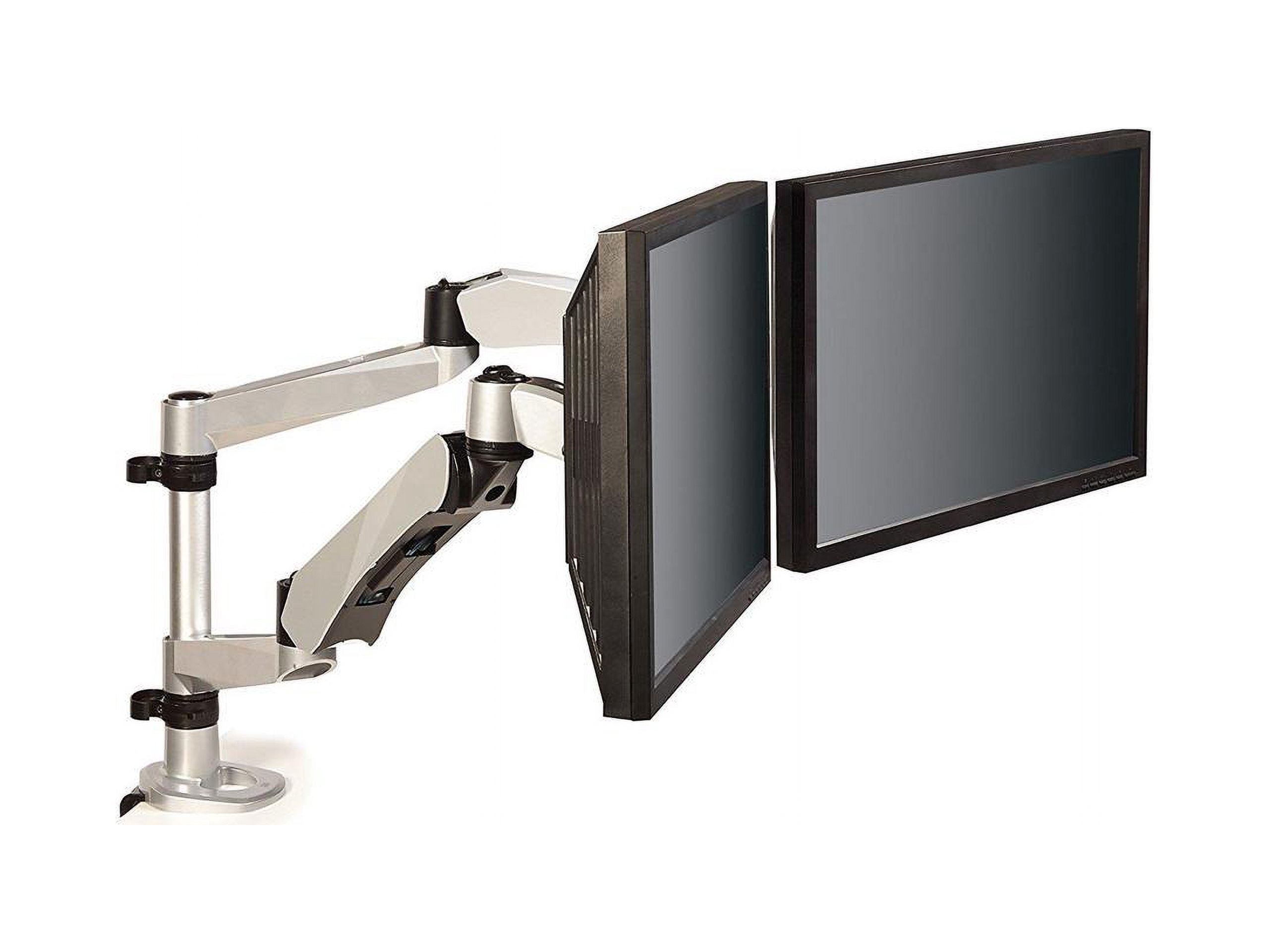 3M MA265S Easy-Adjust Desk Dual Arm Mount for 27 in. Monitors - Silver
