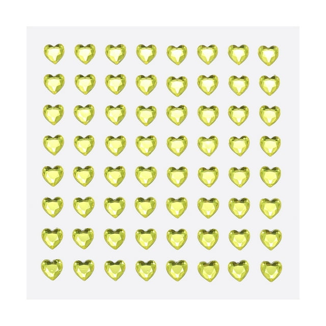 Unique Bargains 256 Pcs Heart Rhinestone 6mm Self Adhesive Gems Stickers Jewelry Stickers for Arts & Crafts, DIY Light Yellow